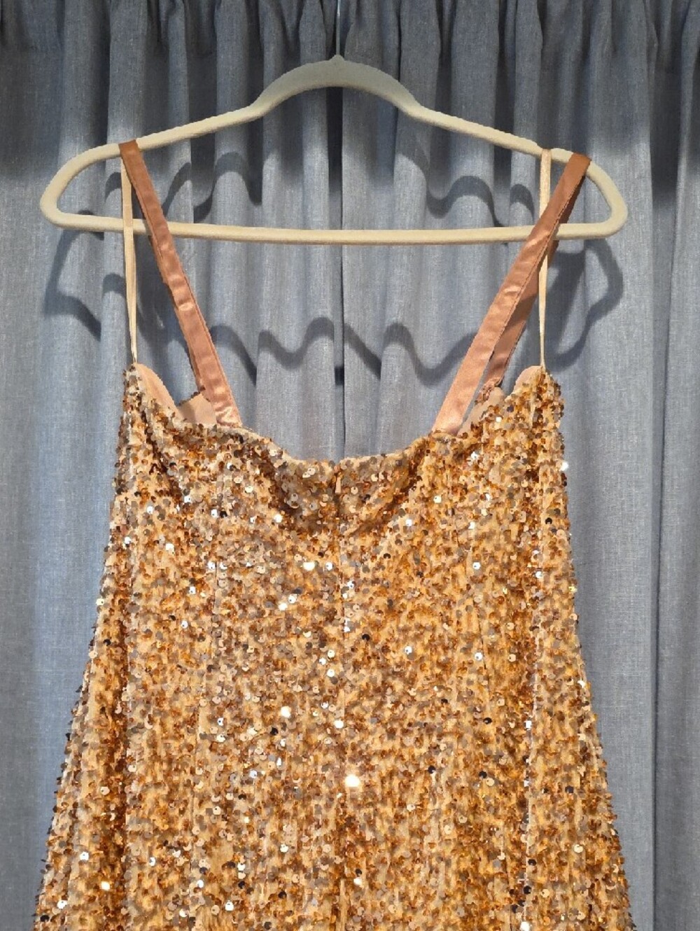 Portia and Scarlett Gold Sequin Mermaid Prom Dress - Picture 9 of 16